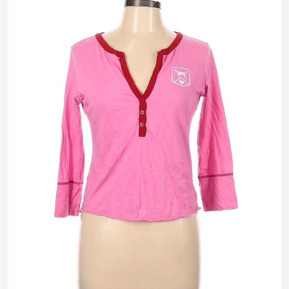 COPY - Victoria's Secret Pink Long Sleeve Henley Tee size XS - Picture 1 of 6